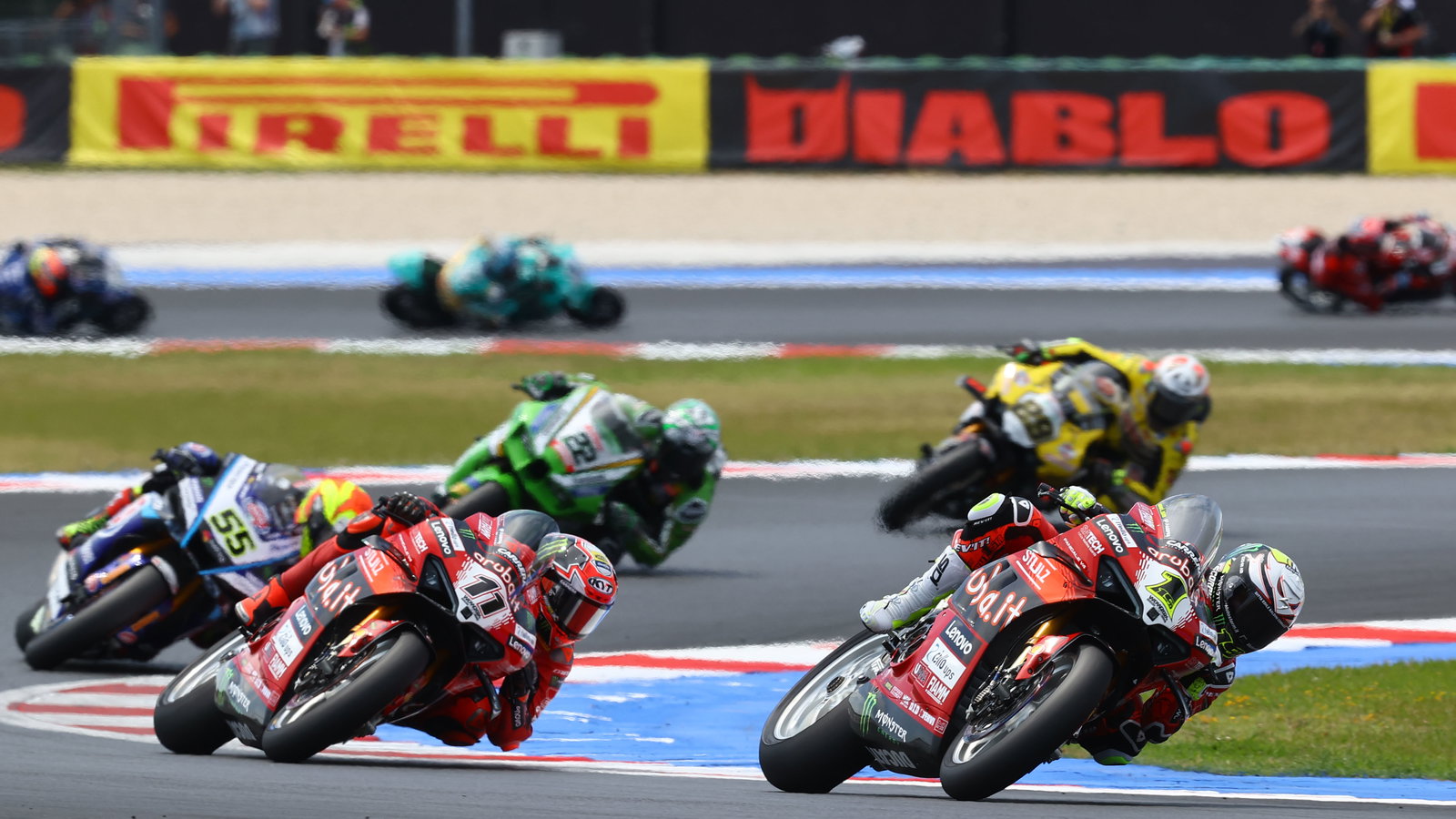 Alvaro Bautista, Nicolo Bulega, 2024 Emilia-Romagna WorldSBK. Credit: Gold and Goose.